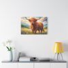 Highland Cow Canvas Wall Art — Stretched Matte Canvas Farmhouse Decor