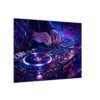 15502639008899702055_2048.jpeg DJ Neon Mixer Canvas Wall Art — Vibrant Electronic Music Turntable Print