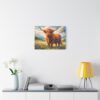 Highland Cow Canvas Wall Art — Stretched Matte Canvas Farmhouse Decor
