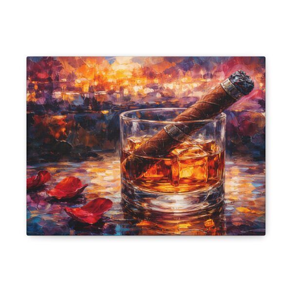 Whiskey & Cigar Canvas Print — Romantic Barroom Wall Art