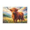Highland Cow Canvas Wall Art — Stretched Matte Canvas Farmhouse Decor