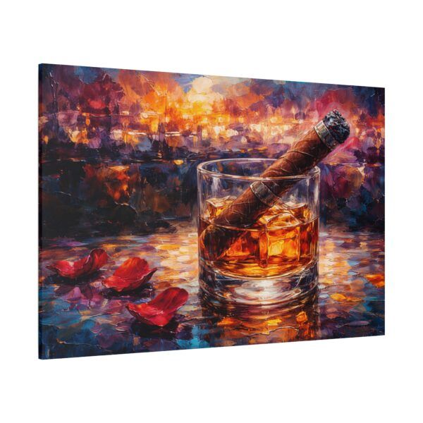 Whiskey & Cigar Canvas Print — Romantic Barroom Wall Art