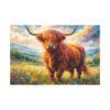 Highland Cow Canvas Wall Art — Stretched Matte Canvas Farmhouse Decor