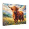 Highland Cow Canvas Wall Art — Stretched Matte Canvas Farmhouse Decor