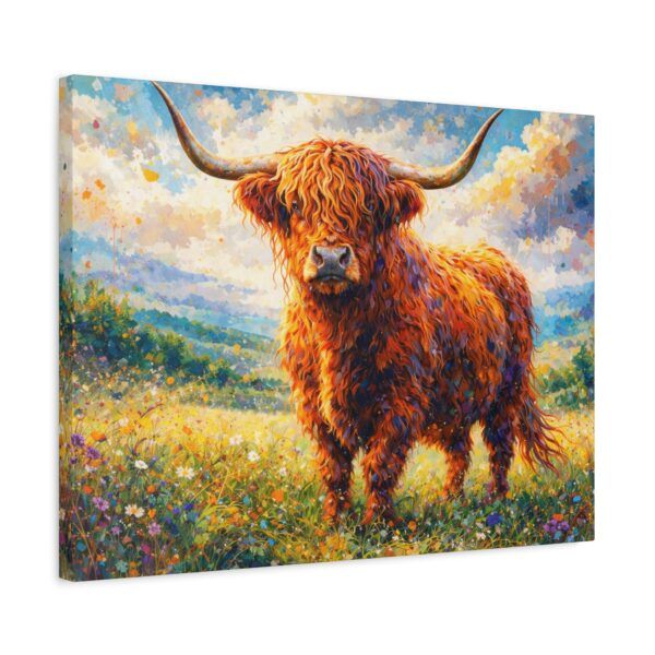 Highland Cow Canvas Wall Art — Stretched Matte Canvas Farmhouse Decor
