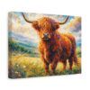 Highland Cow Canvas Wall Art — Stretched Matte Canvas Farmhouse Decor