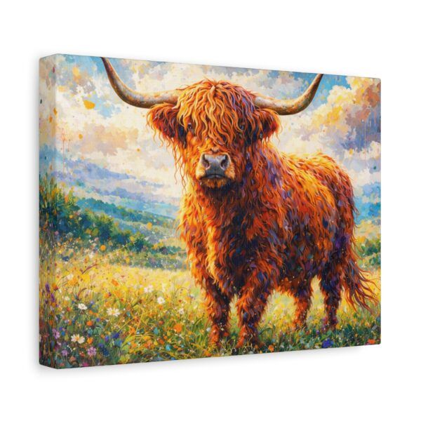 Highland Cow Canvas Wall Art — Stretched Matte Canvas Farmhouse Decor