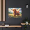 Highland Cow Canvas Wall Art — Stretched Matte Canvas Farmhouse Decor