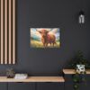 Highland Cow Canvas Wall Art — Stretched Matte Canvas Farmhouse Decor
