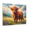 Highland Cow Canvas Wall Art — Stretched Matte Canvas Farmhouse Decor