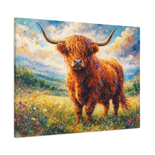 Highland Cow Canvas Wall Art — Stretched Matte Canvas Farmhouse Decor