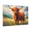 Highland Cow Canvas Wall Art — Stretched Matte Canvas Farmhouse Decor