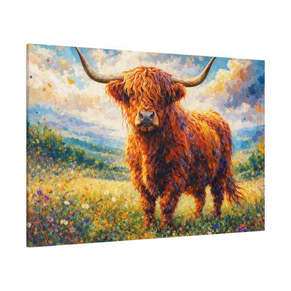 Highland Cow Canvas Wall Art — Stretched Matte Canvas Farmhouse Decor