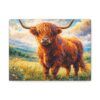 Highland Cow Canvas Wall Art — Stretched Matte Canvas Farmhouse Decor