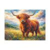 Highland Cow Canvas Wall Art — Stretched Matte Canvas Farmhouse Decor