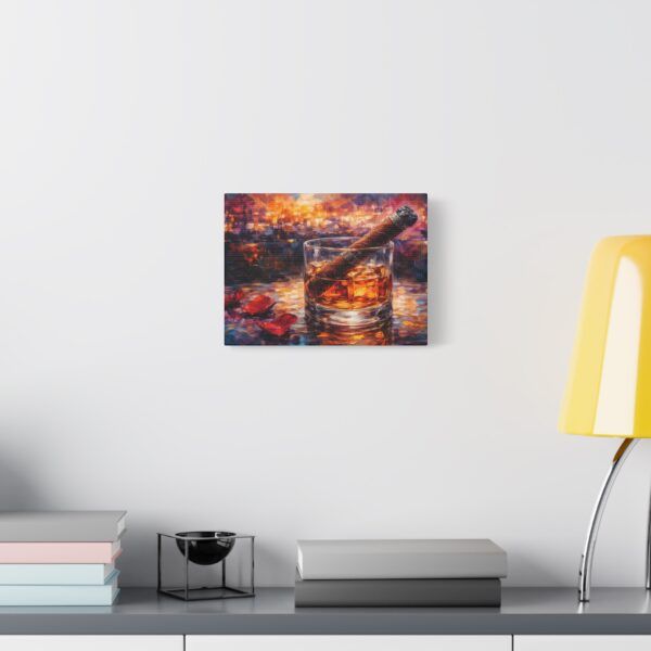 Whiskey & Cigar Canvas Print — Romantic Barroom Wall Art